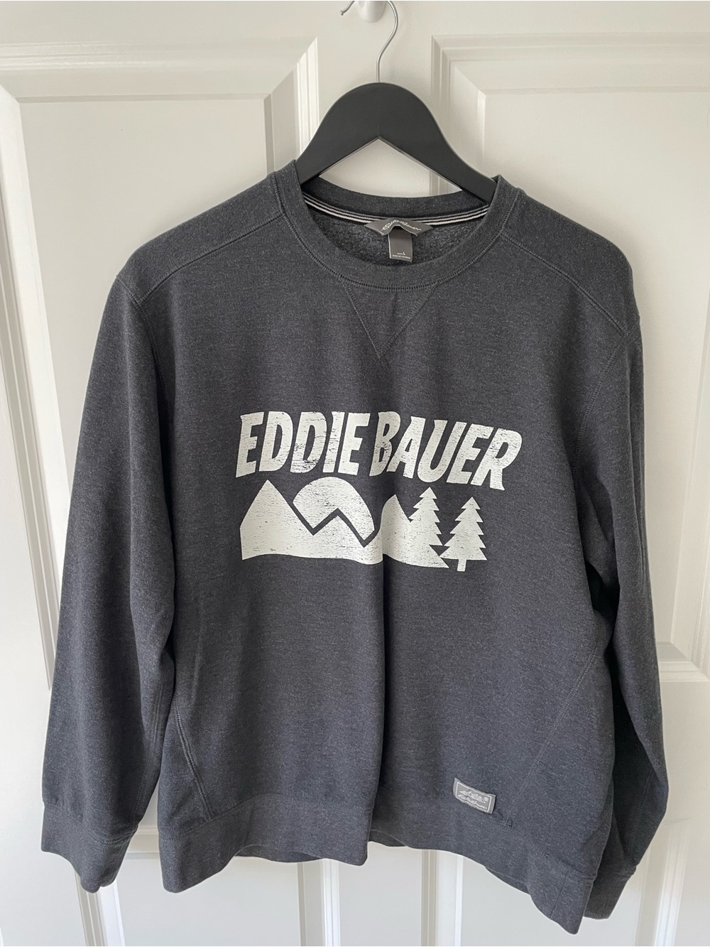 Eddie Bauer Crewneck Sweatshirt Pullover Casual Charcoal Gray Mens Size Large